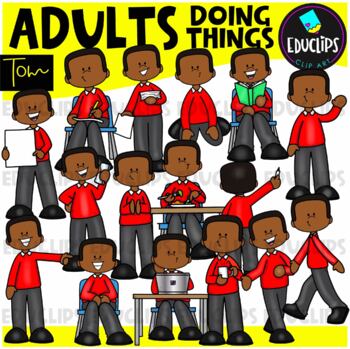 Adults - Amy Doing Things Clip Art Set {Educlips Clipart}