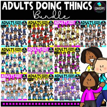 Adults Doing Things Clip Art Bundle {Educlips Clipart}
