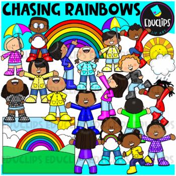 Chasing Rainbows Clip Art Set {Educlips Clipart}