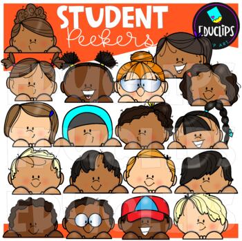 Student Peekers Clip Art Set {Educlips Clipart}