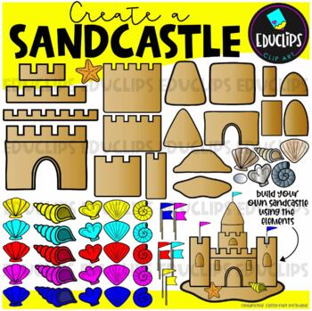 Create A Sandcastle Clip Art Set {Educlips Clipart}