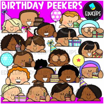 Birthday Peekers Clip Art Set {Educlips Clipart}