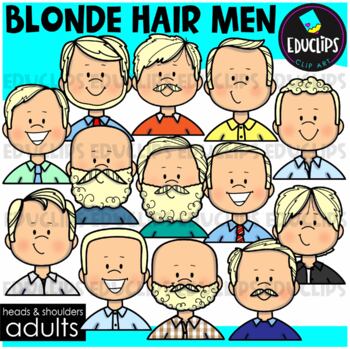 Adults Heads & Shoulders - Men with Blonde Hair - Clip Art Set {Educlips}
