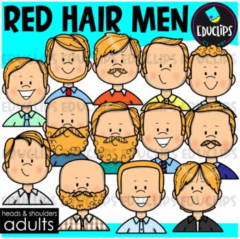 Adults Heads & Shoulders - Men with Red Hair - Clip Art Set {Educlips}