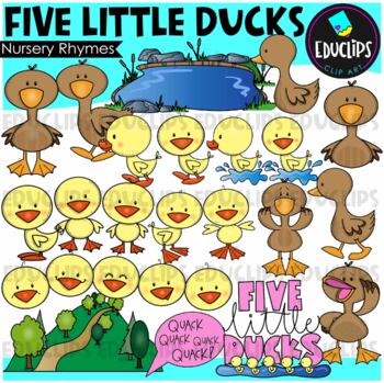 Nursery Rhymes - Five Little Ducks Clip Art Set {Educlips Clipart}