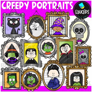 Creepy Portraits Clip Art Set {Educlips Clipart}