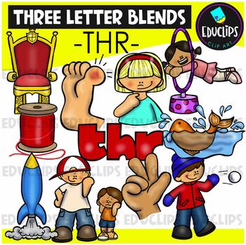 Three Letter Blends -THR- Clip Art Set {Educlips Clipart}