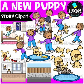 A New Puppy - Short Story Clip Art Set {Educlips Clipart}