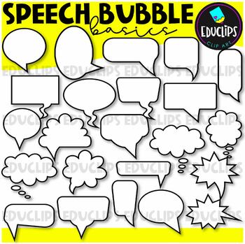 Speech Bubble Basics Clip Art Set {Educlips Clipart}