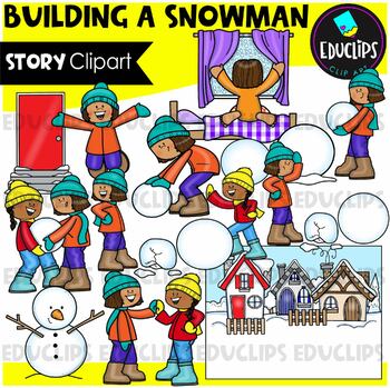Building A Snowman - Short Story Clip Art Set {Educlips Clipart}