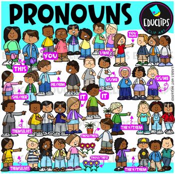 Pronouns Clip Art Set {Educlips Clipart}
