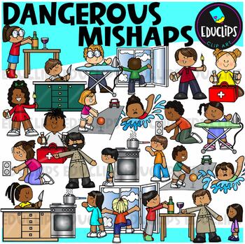 Dangerous Mishaps Clip Art Set {Educlips Clipart}