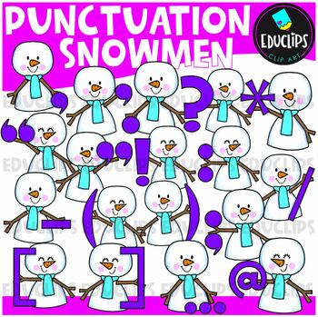 FREE Punctuation Snowmen {Educlips Clipart}