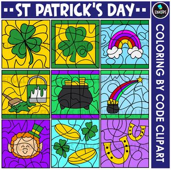 St. Patrick's Day - Coloring By Code Clip Art Set {Educlips Clipart}