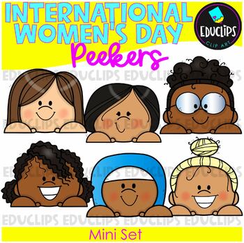 FREE International Women's Day Peekers Clip Art Mini Set {Educlips Clipart}
