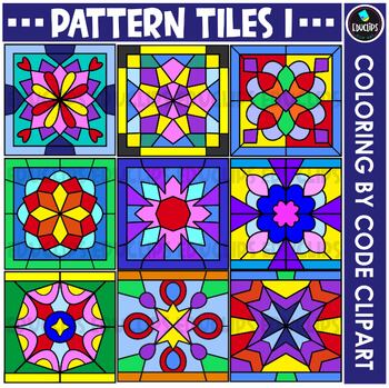 Pattern Tiles 1 - Coloring By Code Clip Art Set {Educlips Clipart}
