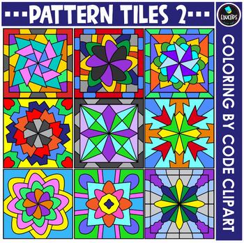 Pattern Tiles 2 - Coloring By Code Clip Art Set {Educlips Clipart}