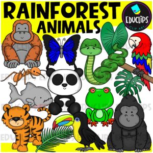 Rainforest Animals Clip Art Bundle {Educlips Clipart}