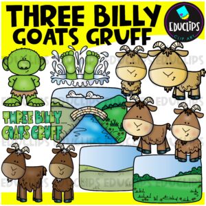 Three Billy Goats Gruff Clip Art Set {Educlips Clipart}