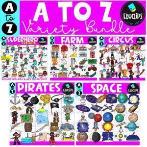A to Z Clip Art Variety Bundle {Educlips Clipart}