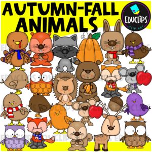 Autumn - Fall Animals Clip Art Set {Educlips Clipart}