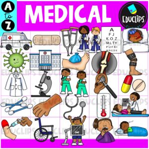 Medical A to Z | Alphabet Clip Art Set {Educlips Clipart}