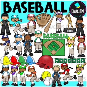 Baseball Clip Art Set {Educlips Clipart}