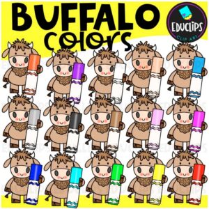 Buffalo Color Clipart – Animal Markers Set {Educlips}