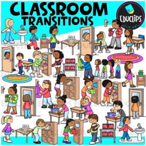 Classroom Transitions – Routines Daily Activities Clipart Set {Educlips Clipart}