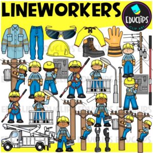 Line Workers Clipart Set {Educlips Clipart}