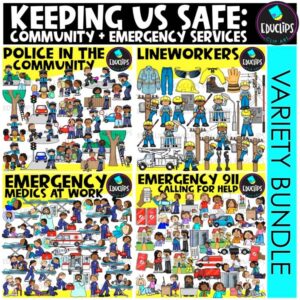Keeping Us Safe: Community & Emergency Services Clipart Bundle {Educlips Clipart