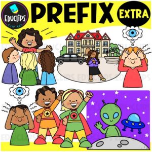 Prefix EXTRA Clipart Set for Word Study, Phonics & Vocabulary {Educlips}