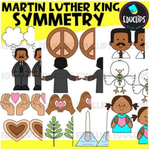 Martin Luther King Day Symmetry Set Clip Art Set {Educlips Clipart}