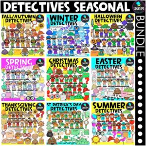 Seasonal Detectives Clip Art Bundle {Educlips Clipart}