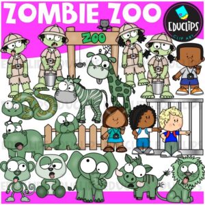 Zombie Zoo Clip Art Set {Educlips Clipart}