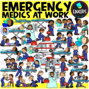 Emergency Medics At Work Clipart Set {Educlips Clipart}