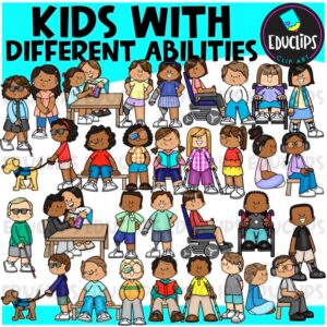 Kids With Different Abilities | Social Emotional Clipart Set {Educlips Clipart}