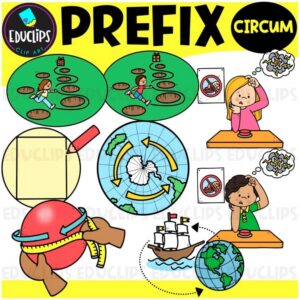 Prefix CIRCUM Clipart Set for Word Study, Phonics & Vocabulary {Educlips}