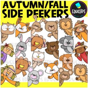 Fall/Autumn Side Peekers Clipart Set {Educlips Clipart}