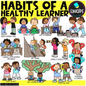 Habits of a Healthy Learner Clipart – Learning Behaviors & Growth Mindset