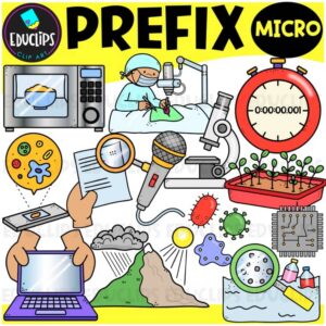 Prefix MICRO Clipart Set for Word Study, Phonics & Vocabulary {Educlips}