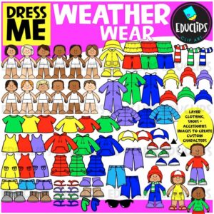 Dress Me | Dress Up Weather Wear Clip Art Set {Educlips Clipart}