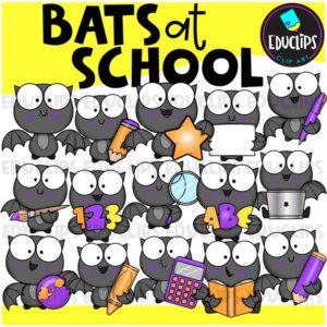 Bats At School Clip Art Set {Educlips Clipart}