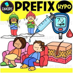 Prefix HYPO Clipart Set for Word Study, Phonics & Vocabulary {Educlips}
