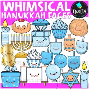 Hanukkah Whimsical Faces Clip Art Set {Educlips}