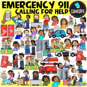Calling Emergency 911 Clipart Set {Educlips Clipart}