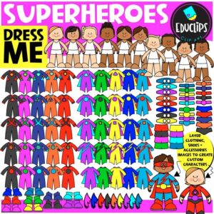 Dress Me | Dress Up Superheroes Clip Art Set {Educlips Clipart}