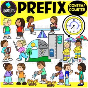 CONTRA & COUNTER Prefix Clipart | Prefix Vocabulary Activities | Educlips