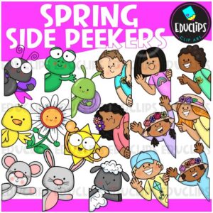 Spring Side Peekers Clipart Set {Educlips Clipart}