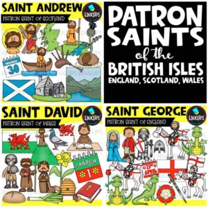 Patron Saints of the British Isles (England, Scotland, Wales) Clip Art Bundle